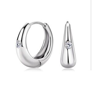 14k Diamond Chunky Gold Hoop Earrings